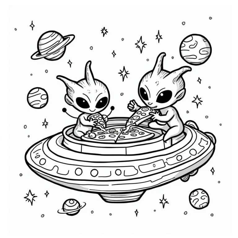 Pizza Coloring Pages - Page 1