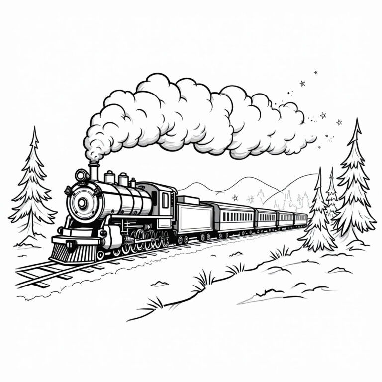 Polar Express Coloring Pages - Page 1