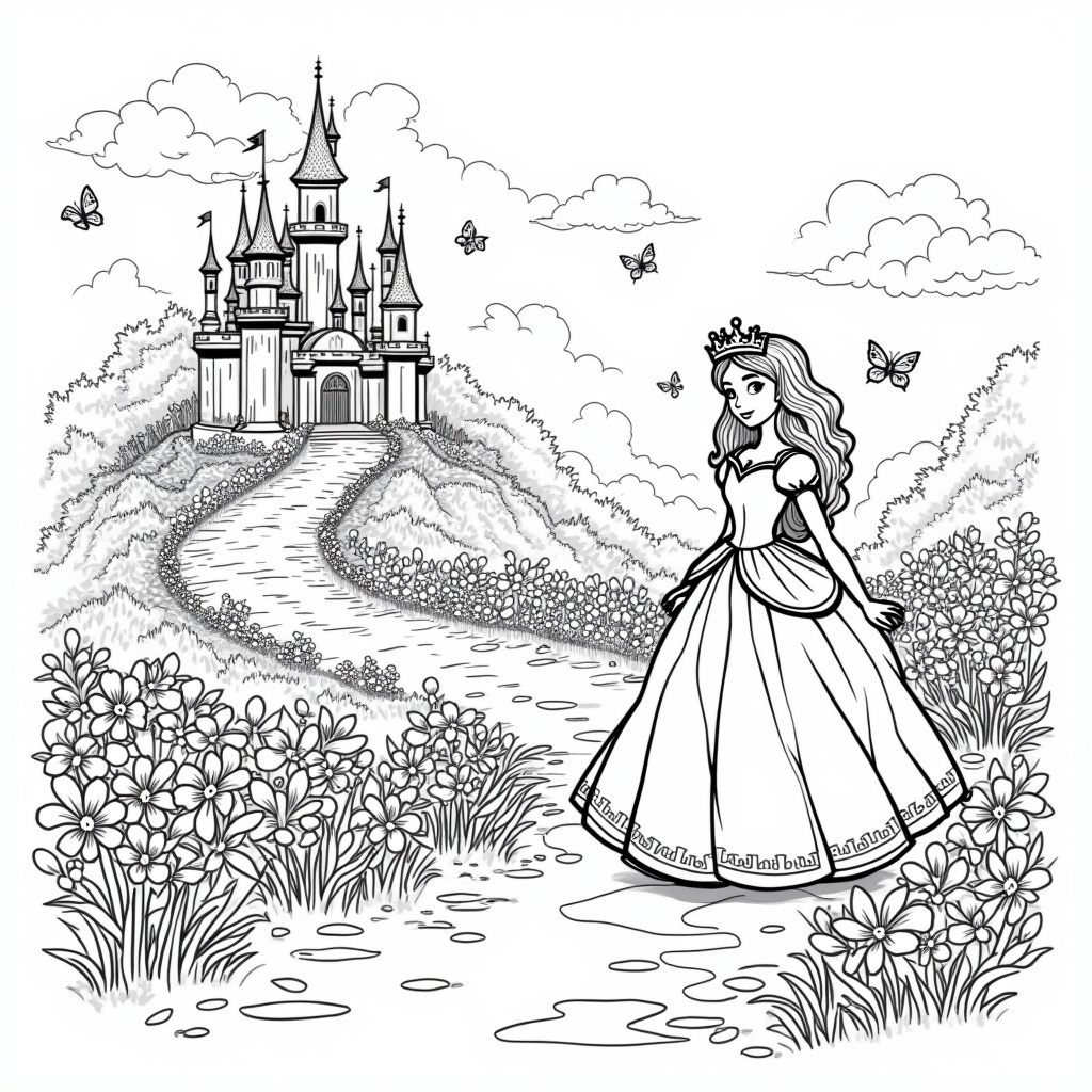 Princess Coloring Pages - Page 1
