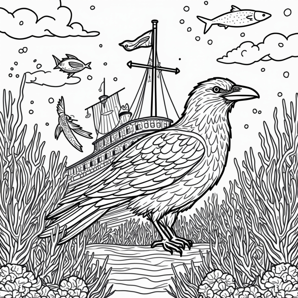 Raven Coloring Pages - Page 4