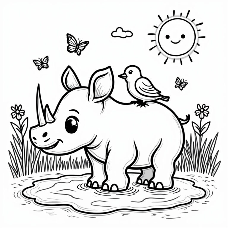 Rhino Coloring Pages - Page 1