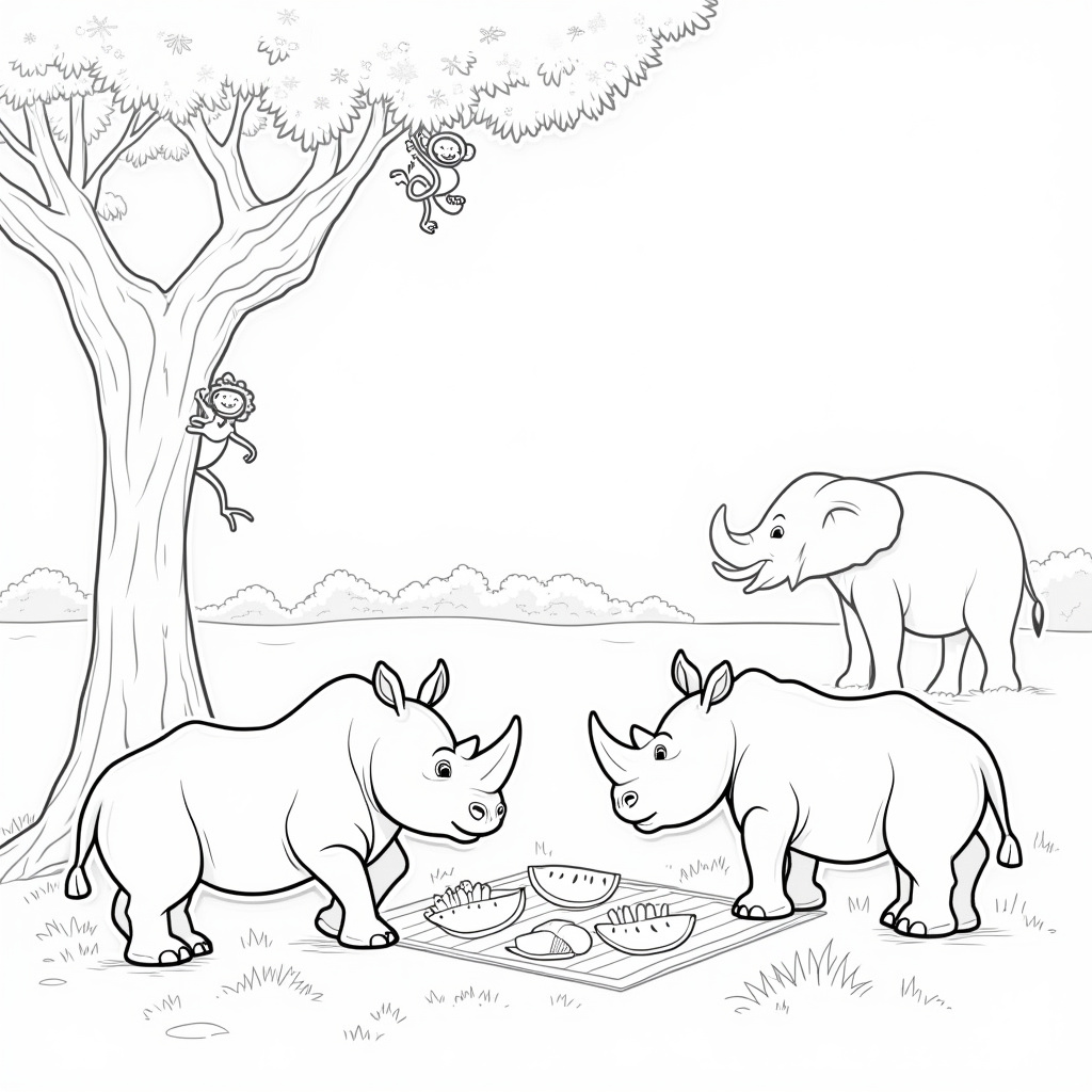 Rhino Coloring Pages - Page 2