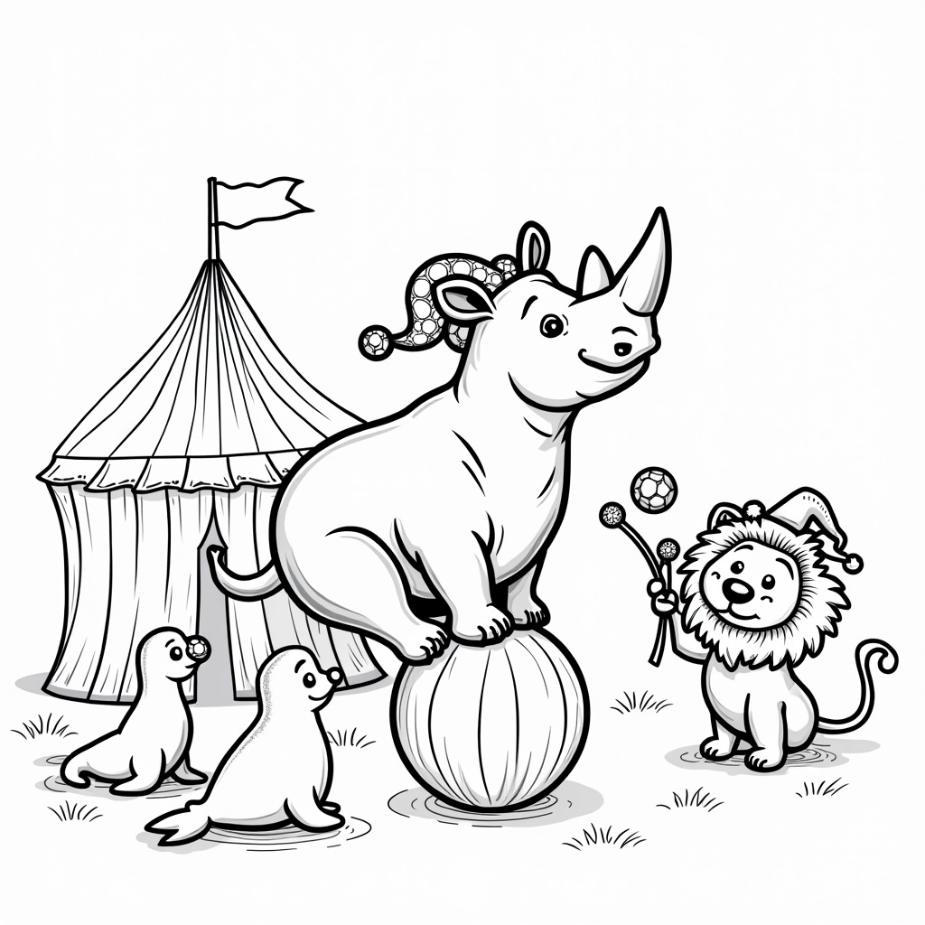 Rhino Coloring Pages - Page 4