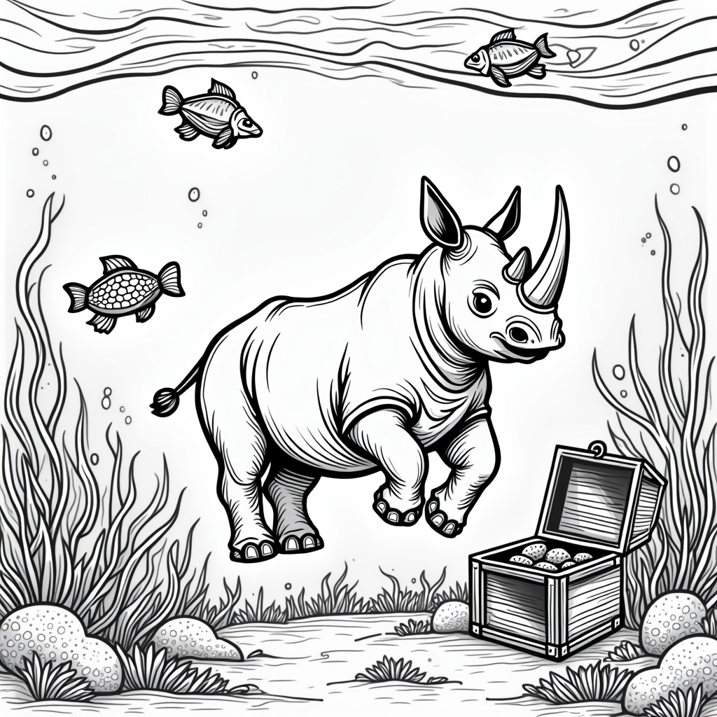 Rhino Coloring Pages - Page 5