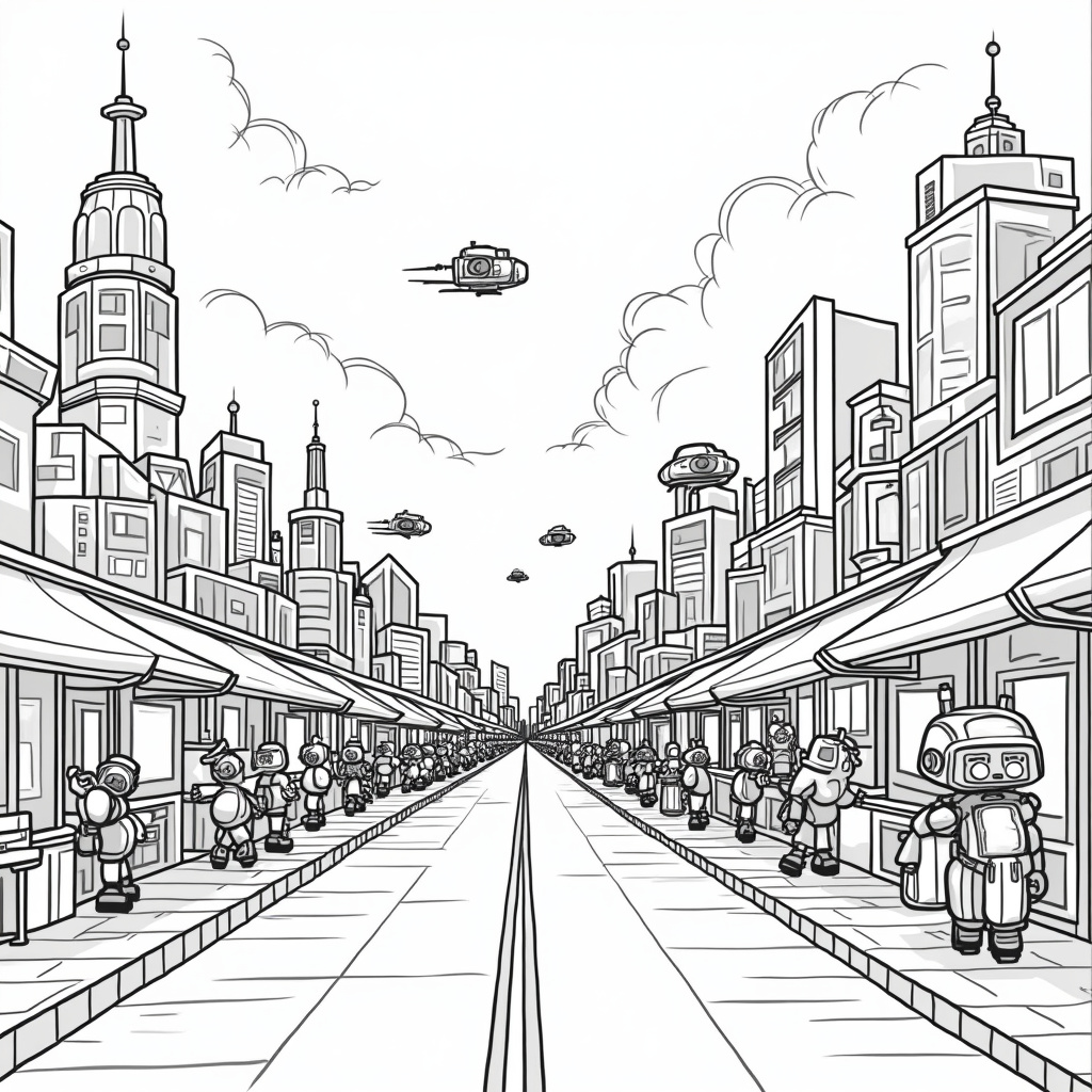 Robot Coloring Pages - Page 1
