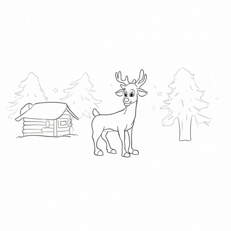 Rudolph Coloring Pages - Page 1