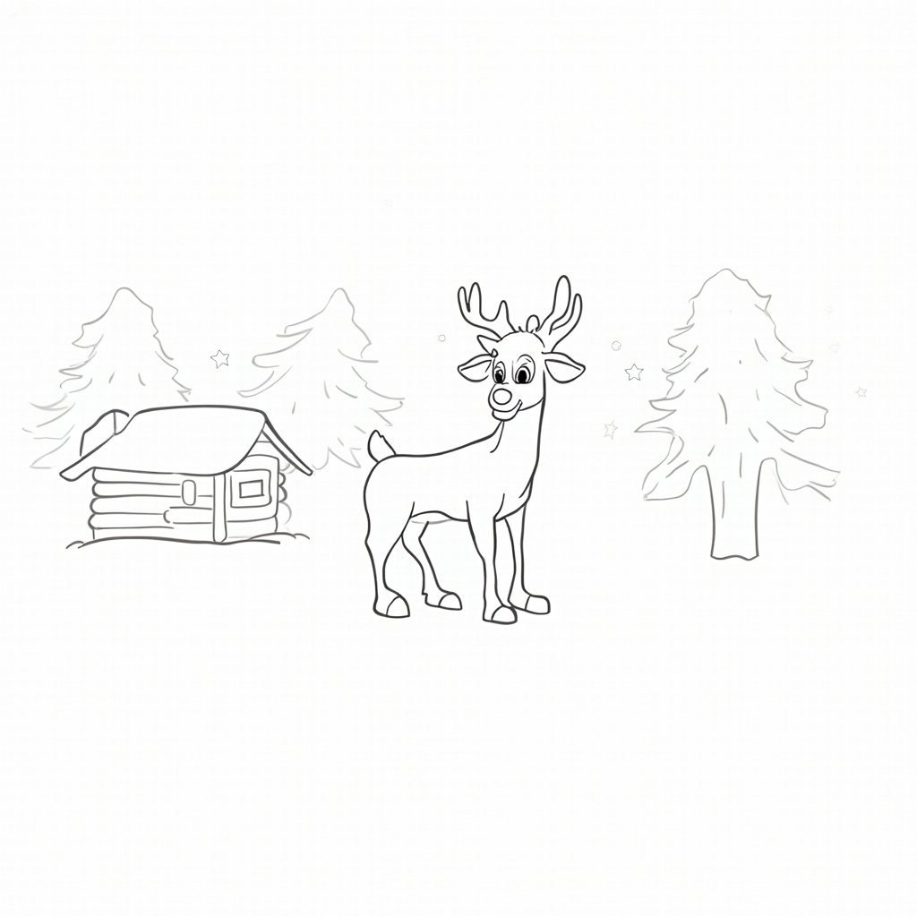 Rudolph Coloring Pages - Page 1