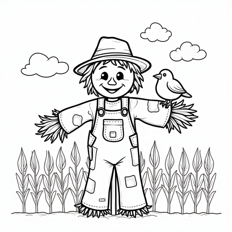 Scarecrow Coloring Pages - Page 1