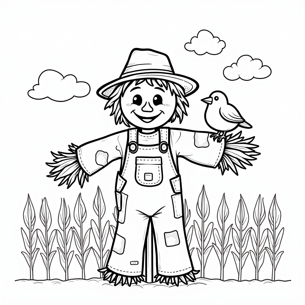 Scarecrow Coloring Pages - Page 1