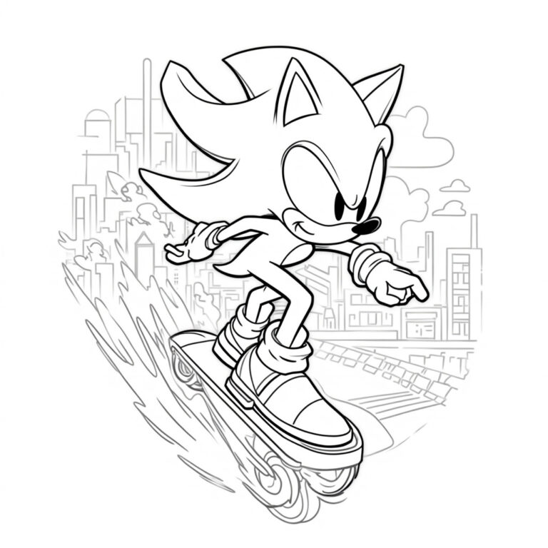 Shadow Sonic Coloring Pages - Page 1