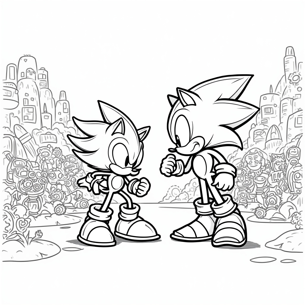 Shadow Sonic Coloring Pages - Page 2
