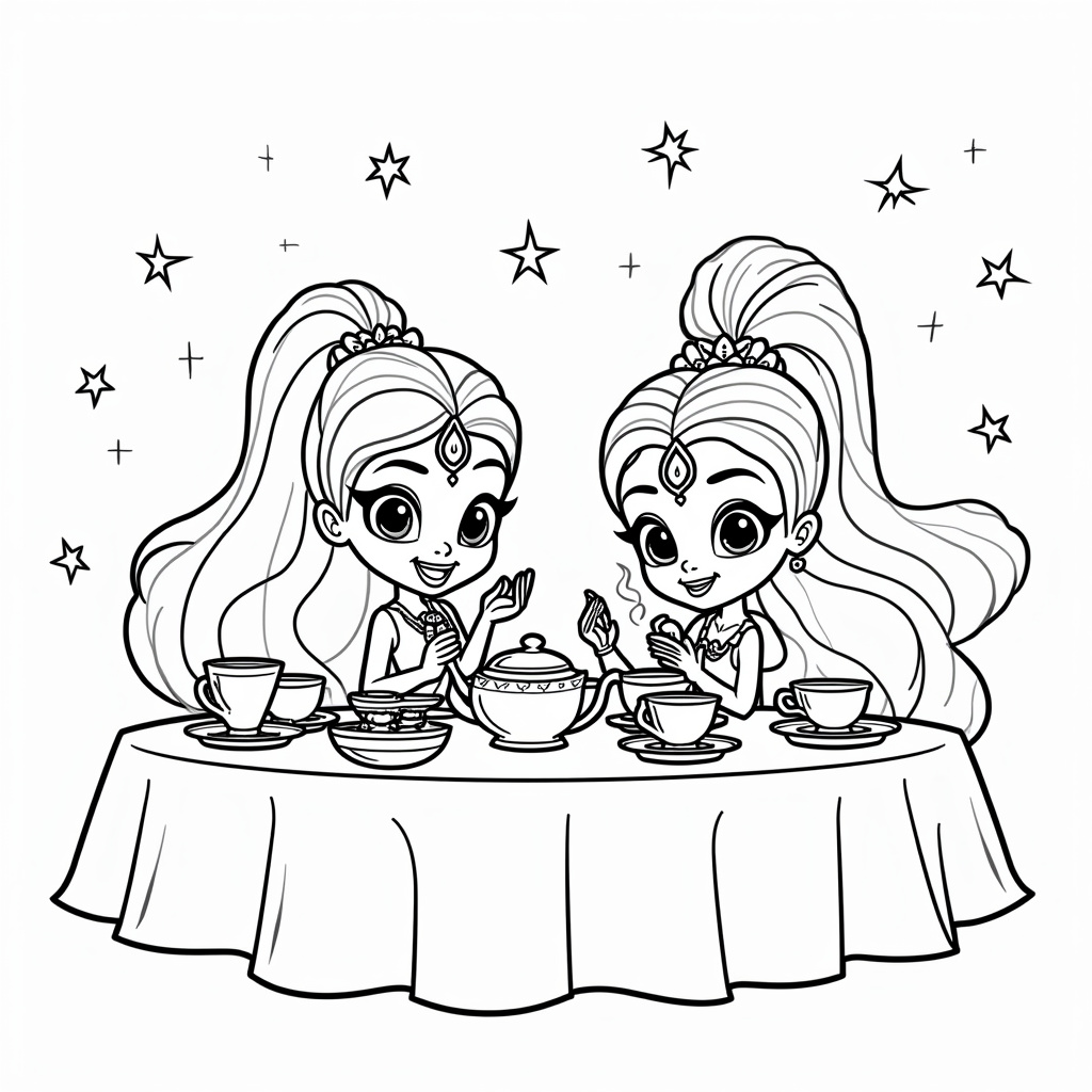 Shimmer And Shine Coloring Pages - Page 2