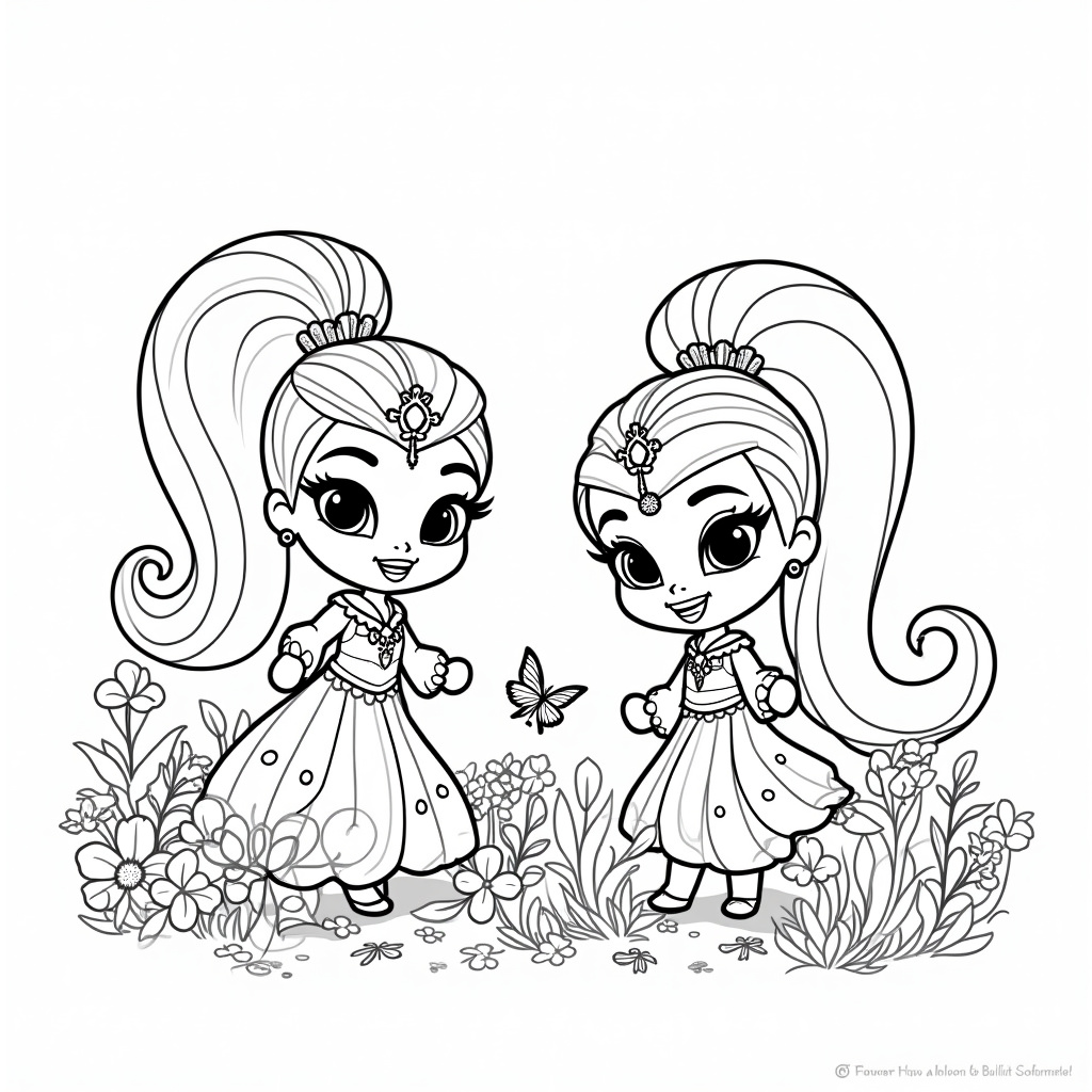 Shimmer And Shine Coloring Pages - Page 3