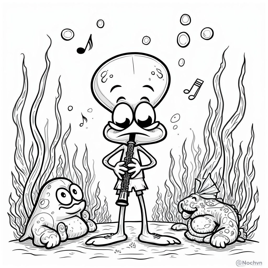 Squidward Coloring Pages - Page 1