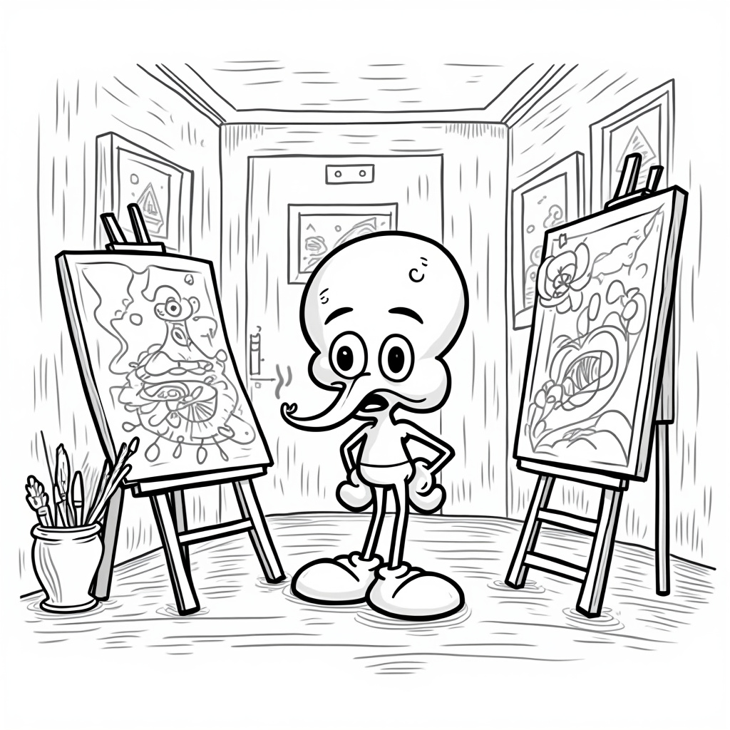 Squidward Coloring Pages - Page 2