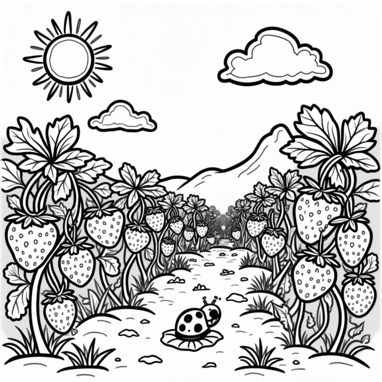Strawberry Coloring Pages - Page 1