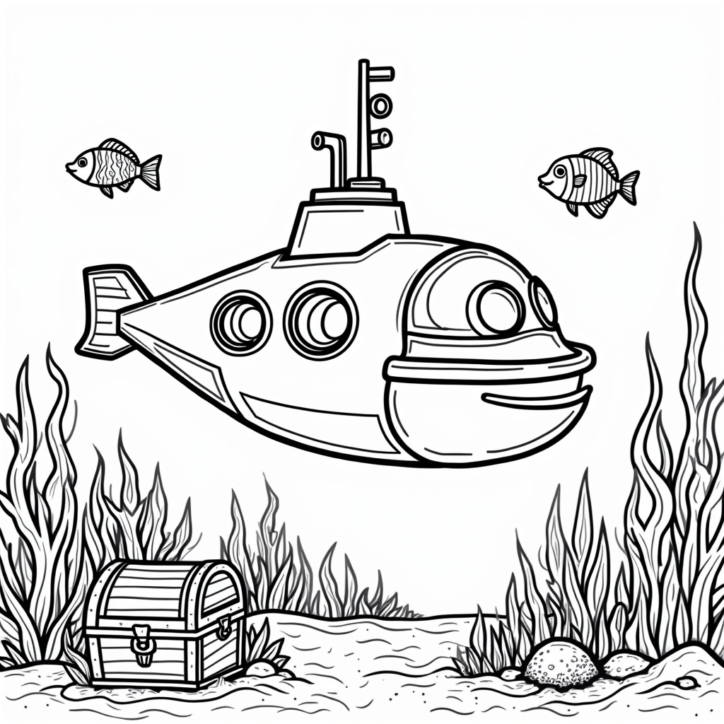 Submarine Coloring Pages - Page 1