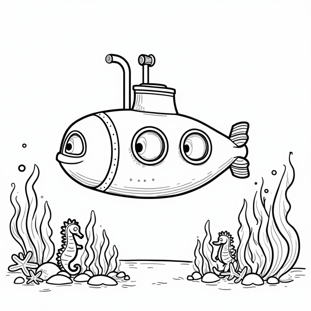 Submarine Coloring Pages - Page 2