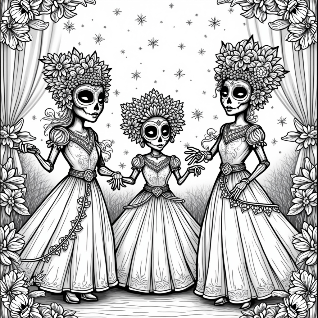 Sugar Skulls Coloring Pages - Page 5