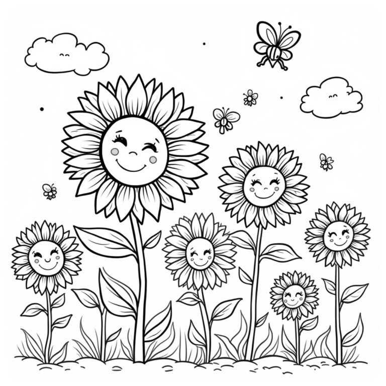 Sunflower Coloring Pages - Page 1