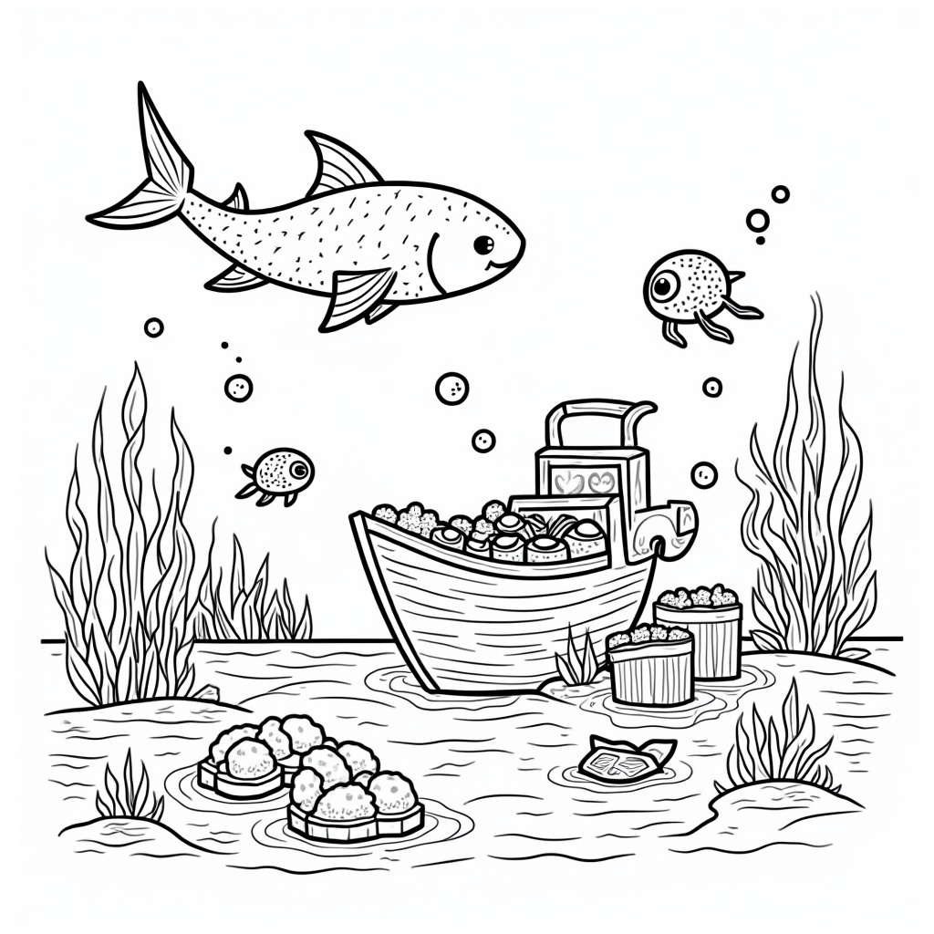 Sushi Coloring Pages - Page 1