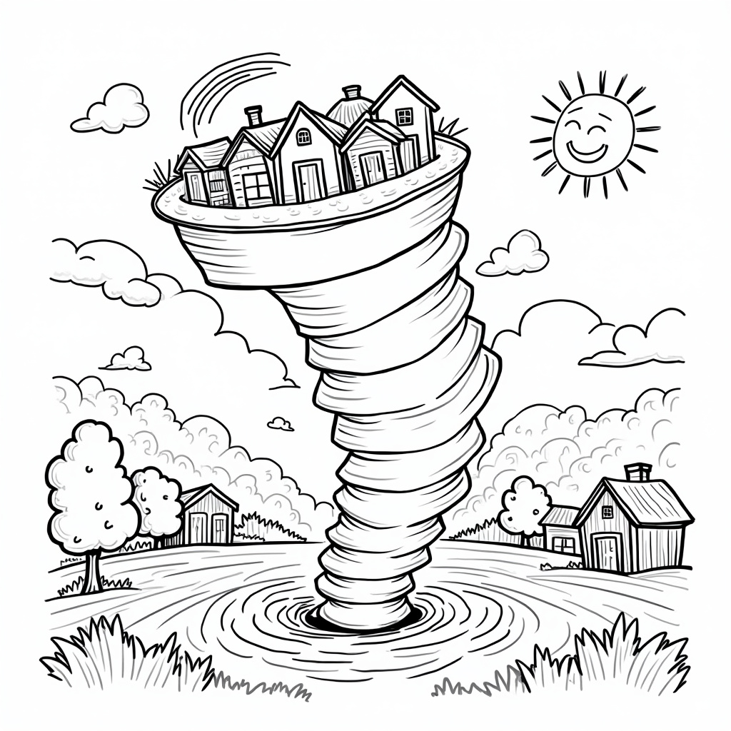 Tornado Coloring Pages - Page 1