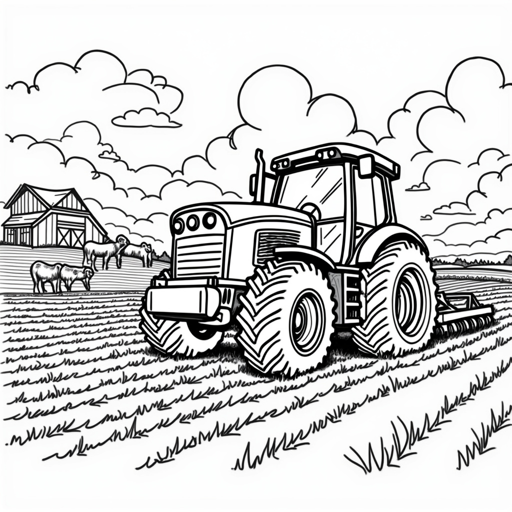 Tractor Coloring Pages - Page 1