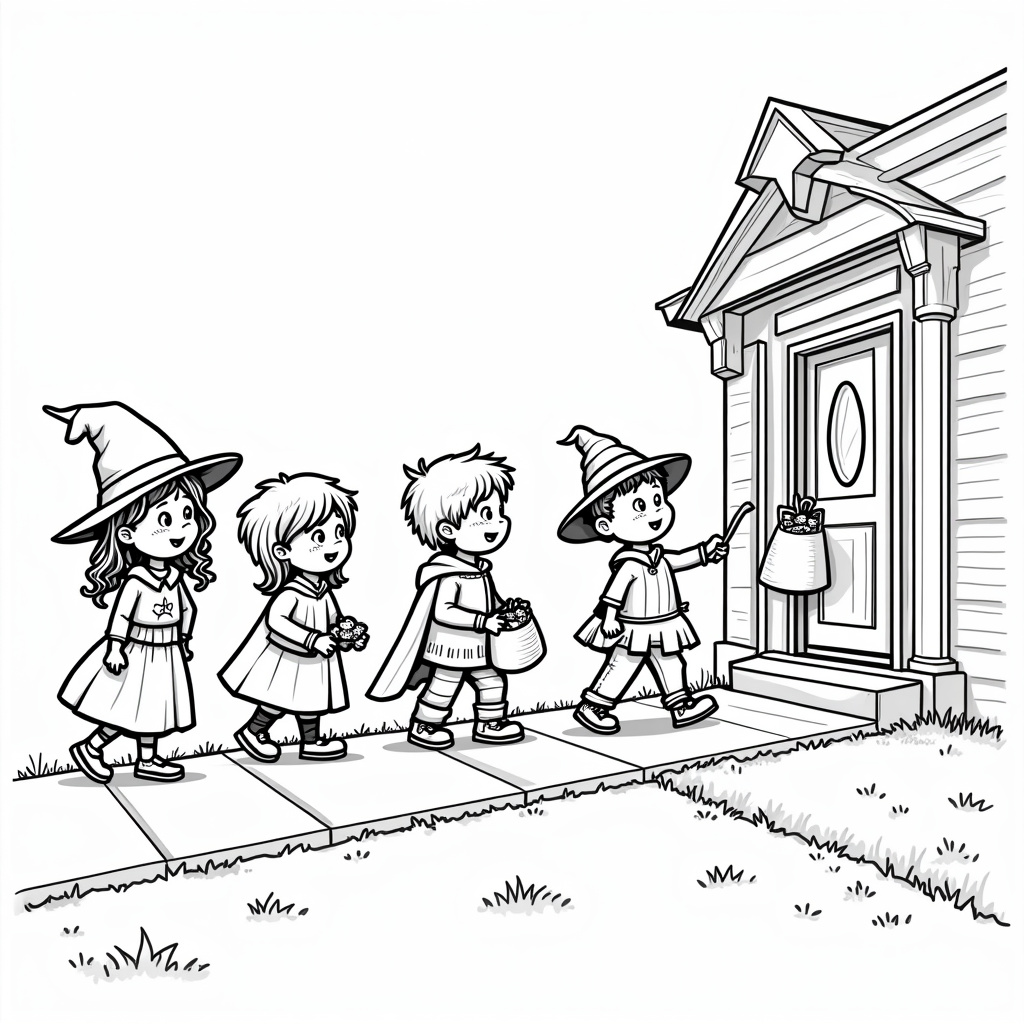 Trick-Or-Treat Coloring Pages - Page 2