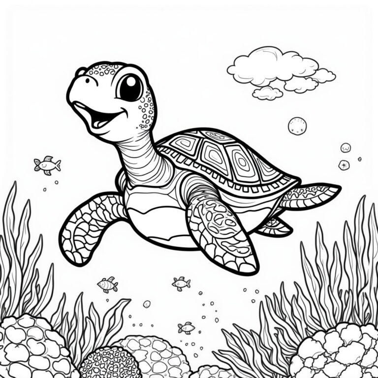 Turtle Coloring Pages - Page 1