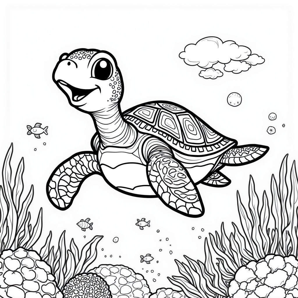 Turtle Coloring Pages - Page 1