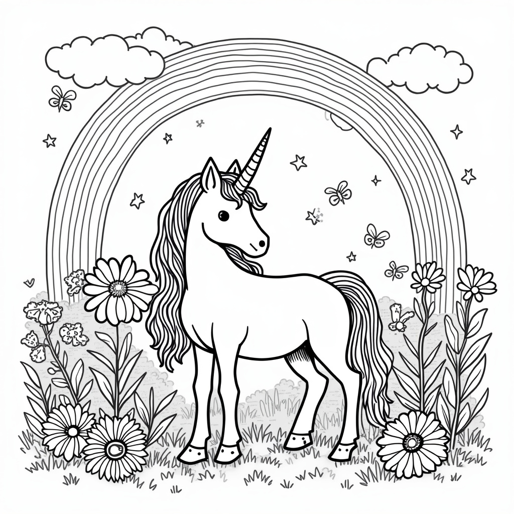 Unicorn Coloring Pages - Page 1