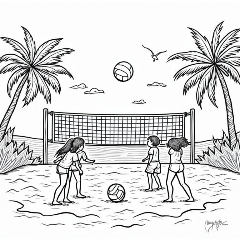 Volleyball Coloring Pages - Page 1