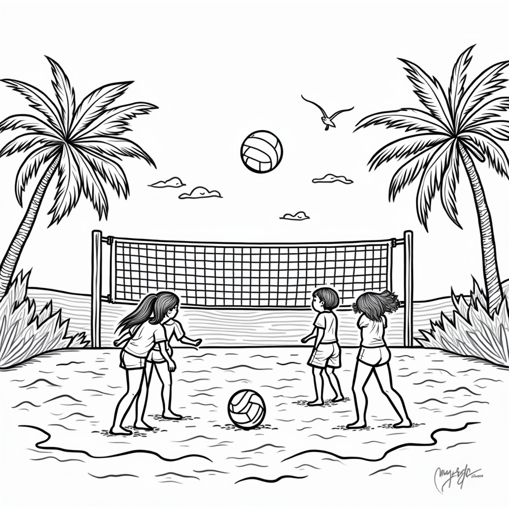Volleyball Coloring Pages - Page 1