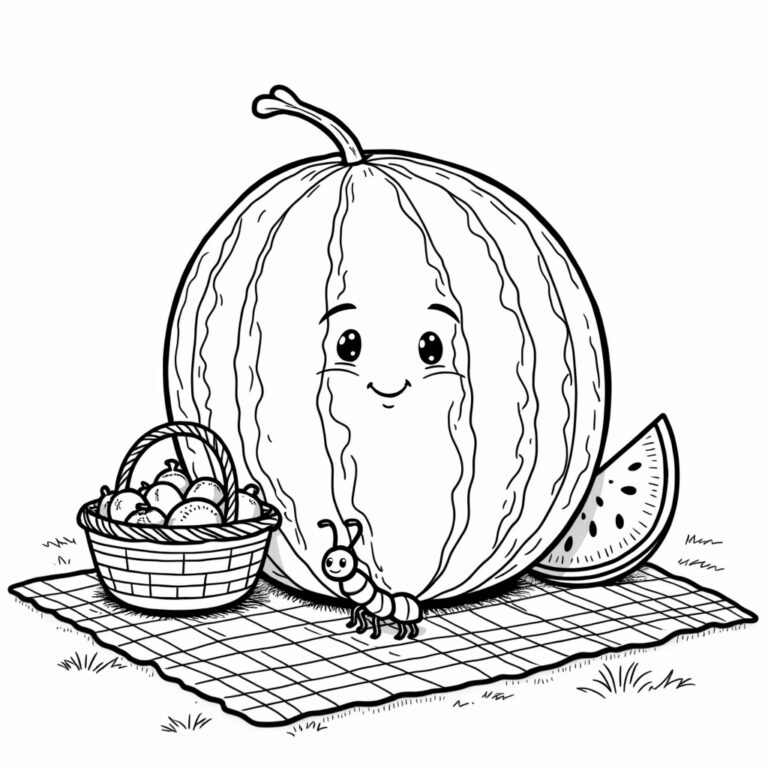 Watermelon Coloring Pages - Page 1