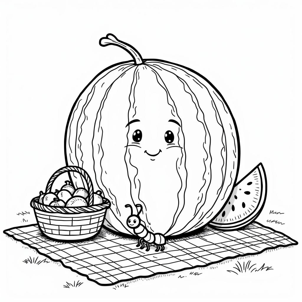 Watermelon Coloring Pages - Page 1