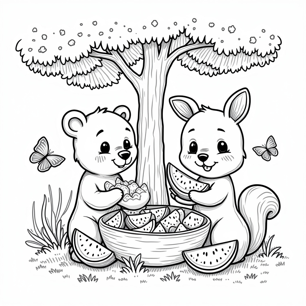 Watermelon Coloring Pages - Page 2