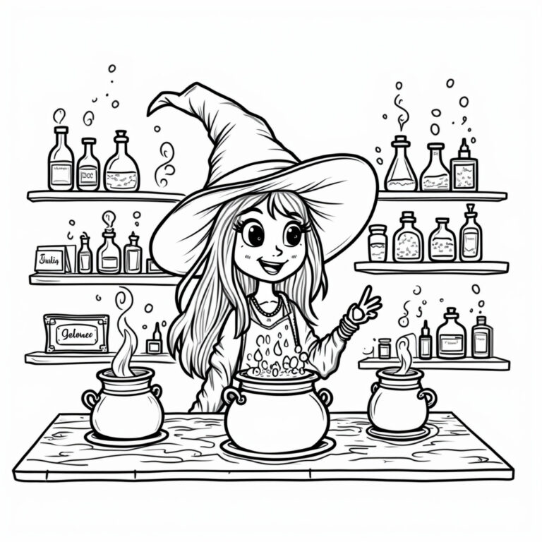 Witch Coloring Pages - Page 1