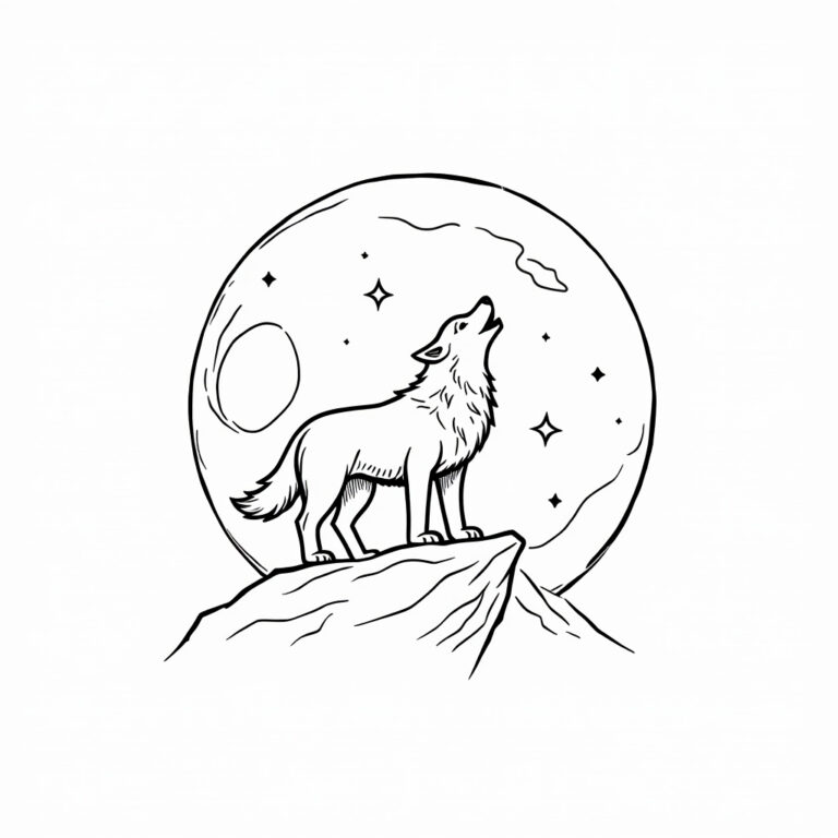 Wolf Coloring Pages - Page 1