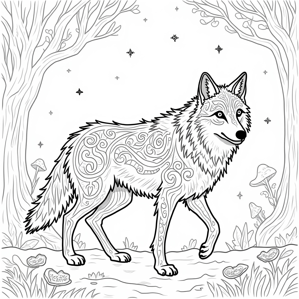 Wolf Coloring Pages - Page 4