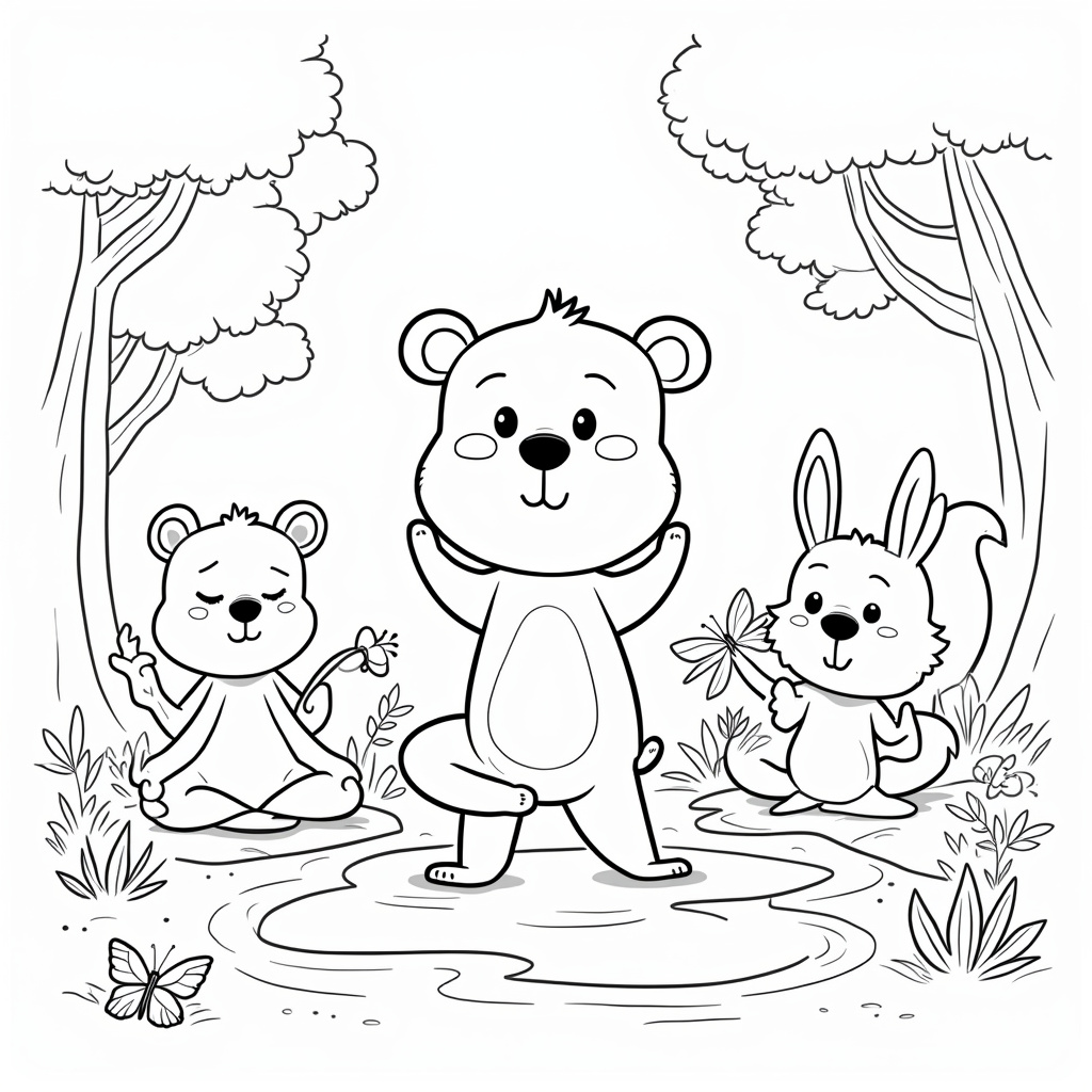 Yoga Coloring Pages - Page 1
